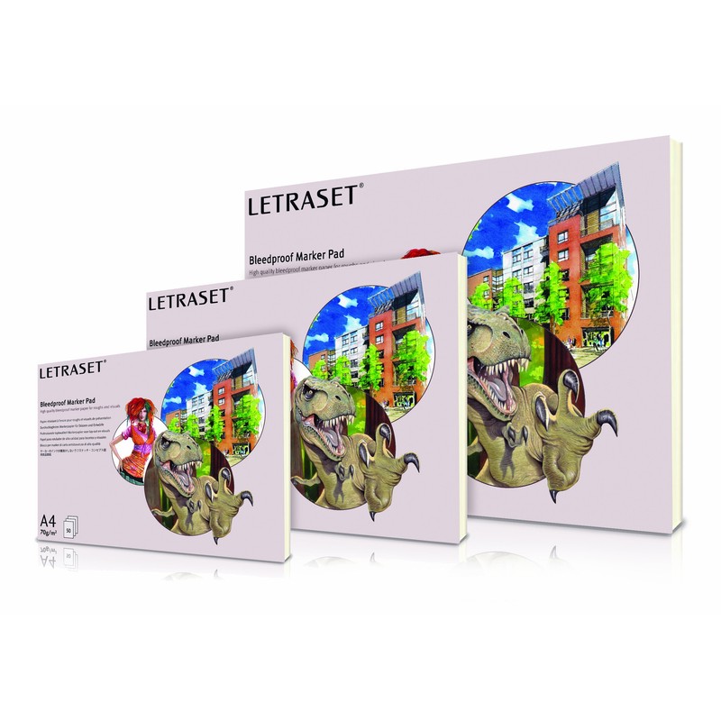 Letraset Bleedproof Marker Pad, 70 gsm, 50 Sheets - A4