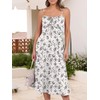 Caracilia Women Summer Floral Corset Midi Sundress Casual Spaghetti Strap
