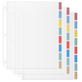 HABGP Binder Dividers with Tabs, 8 Tab Sheet Protectors for 3 Ring Binder, Clear Dividers for 3 Ring Binder Page Protectors, Notebook Binder Sleeves with Pockets, 3 Set (24 Pcs)