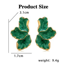 FDEETY Maple Leaf Flower Earrings Colourful Petal Earrings Exaggerated Flowers Stud Earrings Fashion Irregular Earrings Jewellery for Women and Girls, Metallic