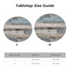 FATTTYCY Round Table Cloth Farmhouse Wood Tablecloth Elastic Edge Fitted