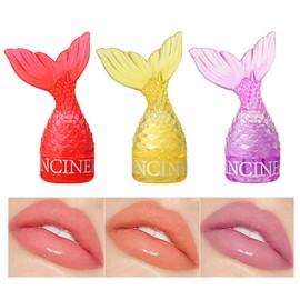 3 Packs Magic Color Change Lip Balm, Color Changing Lipstick, Fishtail Shape Tinted Lip Balm, Long Lasting Moisturizing Lipstick, Makeup Gifts for Girls (Set A)