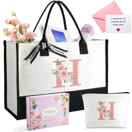 Birthday Gifts for Women Mothers Day Gifts for Mom Wife Grandma Nana Daughter Sister Friends Tote Bag and Makeup Bag H