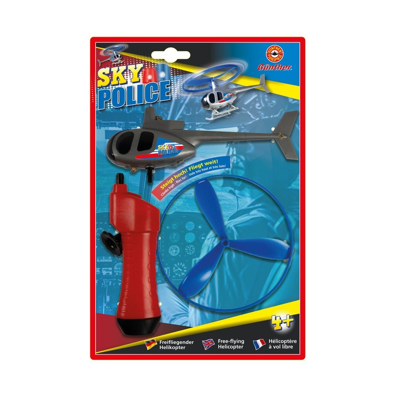 Günther Flugspiele 1679 Sky Police Flying Helicopter, Multi-Colour