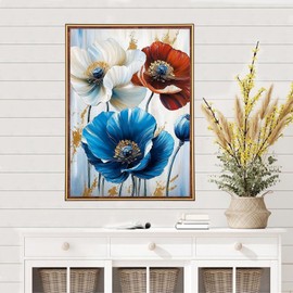 MEIYUDA Flowers Diamond Painting Kits for Adults, 5D Vintage Flowers Diamond Art Kits for Adult Beginners, DIY Full Diamonds Art Painting Kit for Home Wall Decor 30x40cm