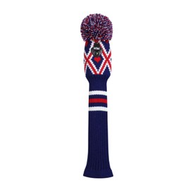 Scott Edward 1 Piece Knitted Golf Head Cover for Wood,Driver Wood(460cc) Fairway Wood/Hybrid,Soft, Washable, Anti-Pilling, Anti-Wrinkle, Long Neck (Blue Argyle, Fairway)