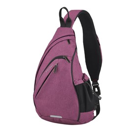 mixi Sling Bag Men Backpack Unisex One Shoulder Bag Hiking Travel Backpack Crossbody with USB Port for Men Women Versatile Casual Daypack-19 inch,Purple