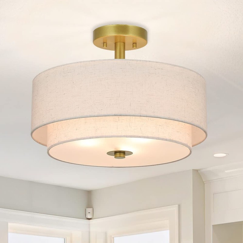 XiNBEi Lighting 3 Light Semi Flush Mount Light, Close to