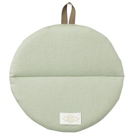 AND NEE (&NE) Round Pot Holder Natural Green 1 piece Diameter 15.5 cm x Thickness 1.5 cm Made in Japan Pot Holder Pot Mat Dual Use Round Cloth Made with Loop Small Washable NHK-226-NLGR