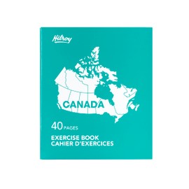 Hilroy Canada Laminated Stitch Book, 8-3/8" x 10-7/8", 40 Ruled Premium 90 GSM White Pages/20 Sheets, 7mm Ruling, 3-Hole Punched, 1 Notebook, Assorted Colour Laminated Covers, Colour May Vary (120051)