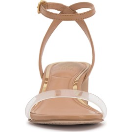 Vince Camuto Women's Lylahs Heeled Sandal, Travertine/Clear, 10