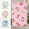 PIUFAM Pink Bow Kitchen Towels, Bow Hand Towels for Bathroom,