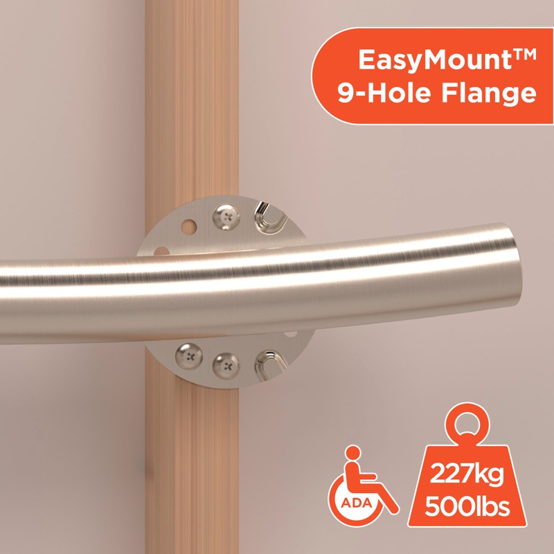HEALTHCRAFT (2X Pack) Wave Decorative Grab Bars, ADA Compliant Bathroom