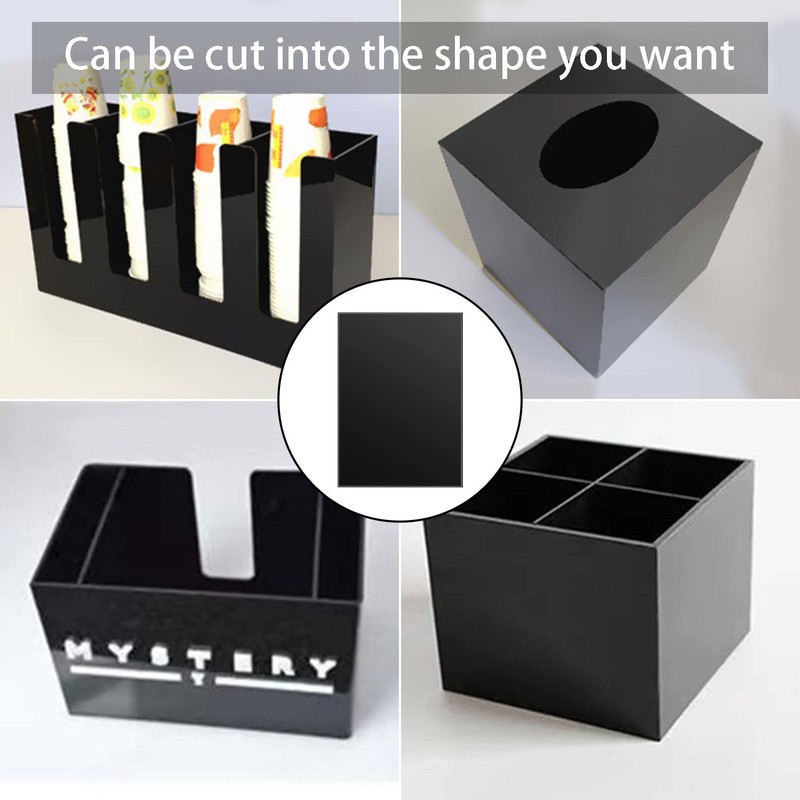 DARENYI 10pcs Acrylic Sheet 1mm Flexible Plastic Sheet Black Plastic