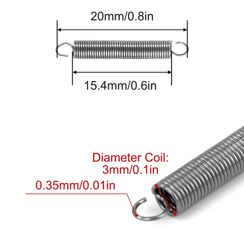 GUNGY Tension Springs with Hooks Stainless Steel Tension Spring Tension