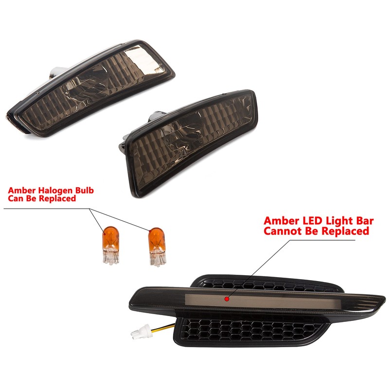 ECOTRIC 4 Pcs Smoke Lens Front Fender & Front Bumper