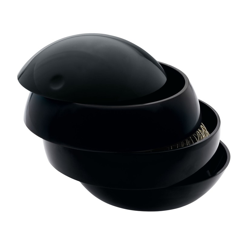 Spirella Bowl Shiny Polystyrol Beauty Tidy Box, Black
