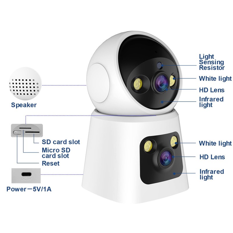 Kinnkall 4MP Dual Lens Indoor Security Camera