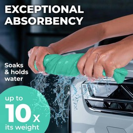 Premium 2pk Mini +1 Free Shammy Cloth for Car Drying - 17”x13” - Super Absorbent Chamois Towel for Car - Scratch-Free, Reusable & Soft Cleaning Towel