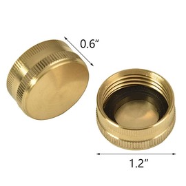 Sanpaint Sanpaint 2 Pack 3/4" Brass Garden Hose End Caps with Washers