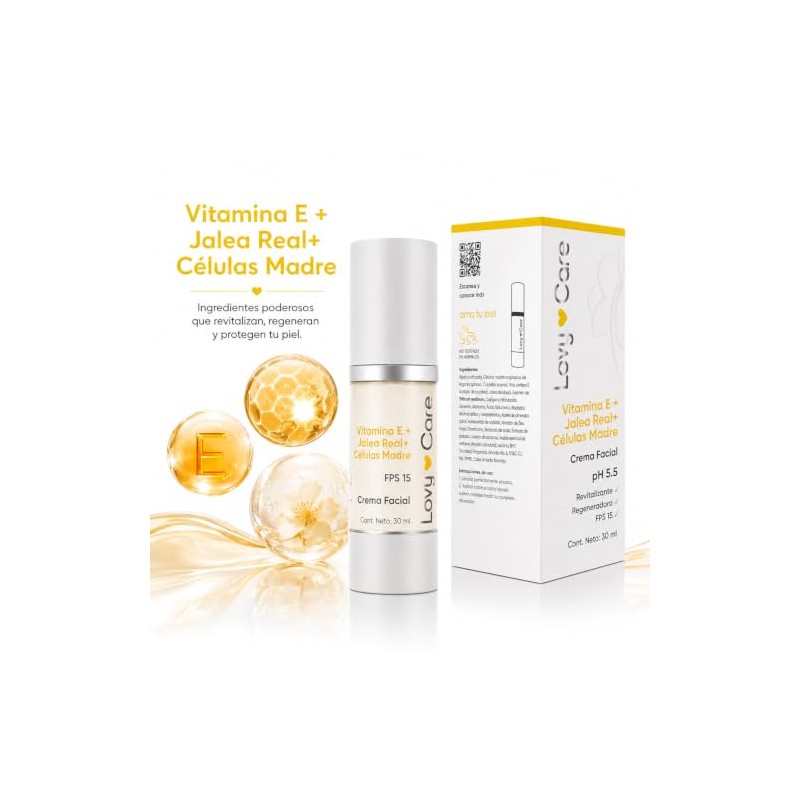 LOVY CARE Crema Facial con Vitamina E, Jalea Real y