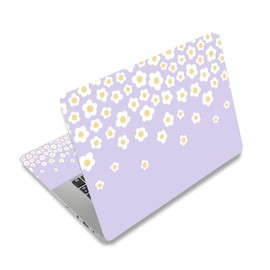 NXZGO 12.1 13 13.3 14 15.4 15.6 Inch Laptop Skin Decal, Laptop Skins Stickers Decals for Notebook PC, Universal Reusable Vinyl Laptop Cover Sticker, Waterproof Art Protector I Lavender Happy Flower