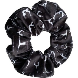 Gymnastics Fashion hair circle- Girls Gymnastics Hair Accessories- Gymnastics Satin Elastic hair circle (Black, One size)