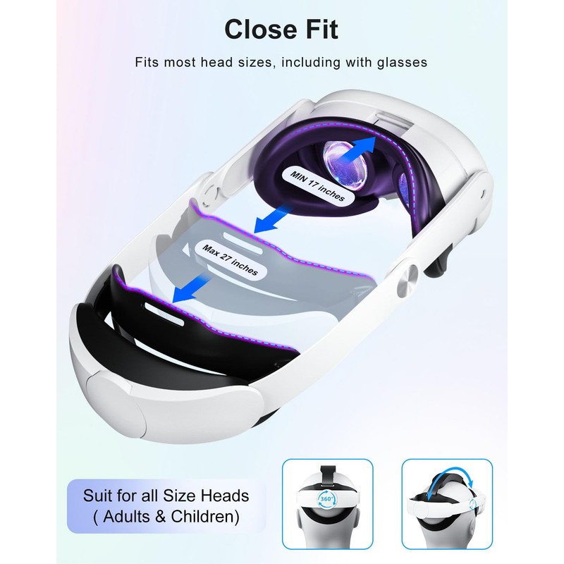 Aolukytech Head Strap for Meta Quest 3/Quest 3S-Lightweight and Comfortable