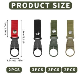 HAYGEM Pack of 10 Water Bottle Holder Clip, Hanging Bottle Holder Belt, Bottle Holder Backpack with Adjustable Snap Closure, for Outdoor Sports, Hiking and Camping