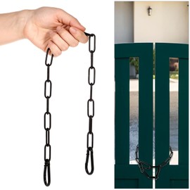 Gate Chain Lock 20'' Stainless Steel Chain Fence Gate Latch with Carabiner Gate Chain Lock with Carabiners Barn Chain Link Outdoor Hardware Lock Chain for Yards, Pet Cages, Horse Goat Dog Stall Barn