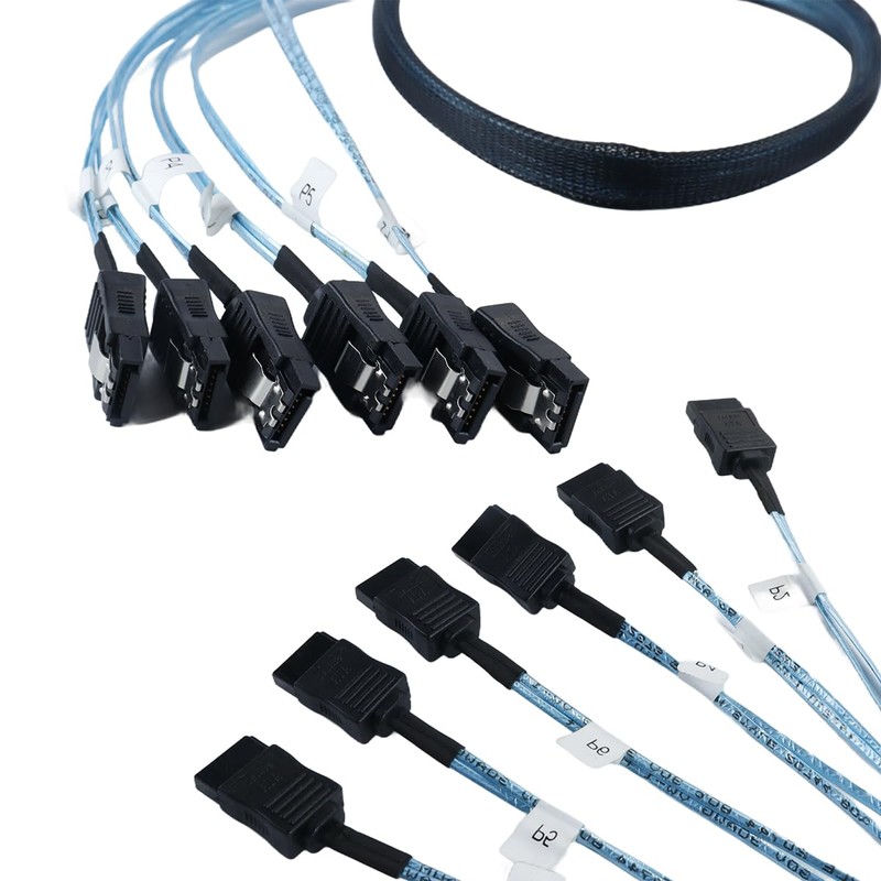 Fasizi 6Pcs1M SATA 3 III SAS Kabel High Speed 6Gbps