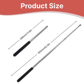 Mewtush 2 x Telescopic Flag Pole, Black Stainless Steel Tour Guide Flagpole, Lightweight Hand Flagpole with Non-Slip Handle, Ideal for Outdoor Activities, Guides and Events