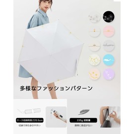 konciwa Embroidered Parasol, 100% UV Protection, Full Light Blocking, Heat Blocking, Folding Umbrella, Lightweight, Foldable, Heatstroke Prevention, Sunscreen, Protects Skin, Windproof, Durable,