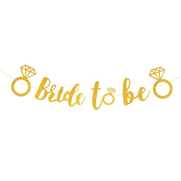 Bride to Be Banner, Glitter Gold Bridal Shower Banner Bride