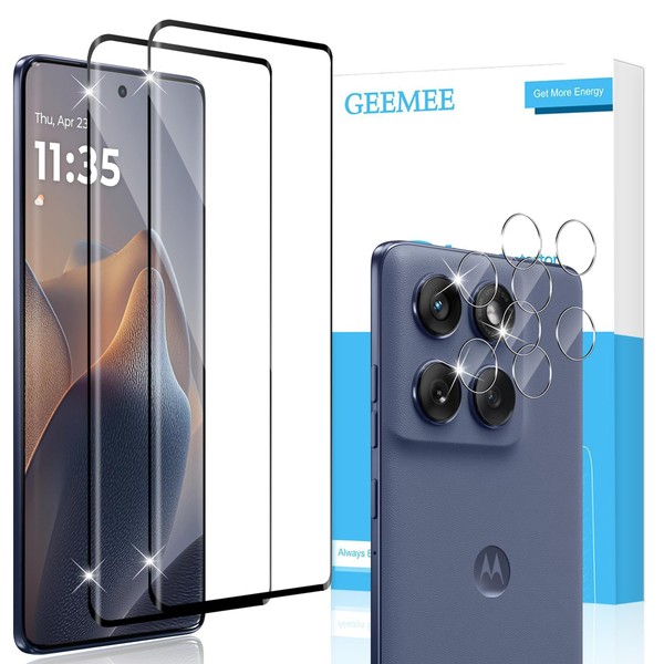 GEEMEE Tempered Glass for Motorola Moto Edge 60 Fusion, Pack