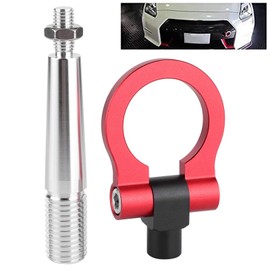 Car Towing Eye, Fydun CNC Aluminium Towing Hook Towing Hitch for Race Tracks Car Trailer Ring for FX35 FX45 FX50 QX70 (Red)