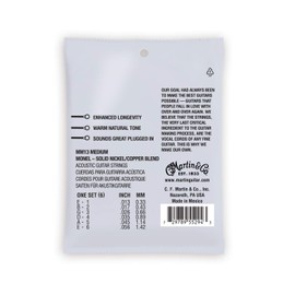 Martin Retro Acoustic MM13 Medium-Gauge Guitar Strings, Monel Nickel (Pack of 2)