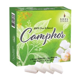 Soul Sticks Camphor Tablets | Premium Quality Refined Camphor Blocks 100% Natural for Aromatherapy, Odor Eliminator, Puja, Alcanfor | 32 Tablets (300 Gram)