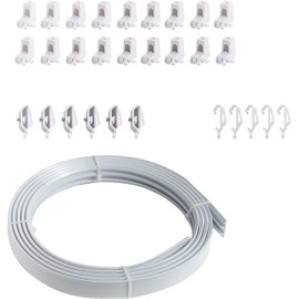 Flexible Curtain Track 5m Ceiling Mount Room Divider Long Curved Bay and Straight Window RV Curtain Track Easy To Install Combine or Cut Down to Match Multipurpose (5m)