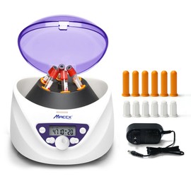 Maccx Lab PRP Benchtop Centrifuge Machine, Speed Range from 300-5000RPM, Rotor for 1.5-5mL/7mL/10mL/15mL/ x6 Tubes, Max. RCF 2600xg Low Speed PRF Benchtop Centrifuge, CEN-001