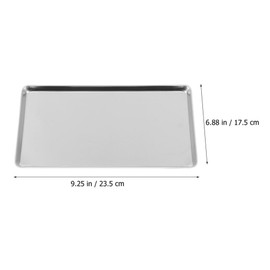 Kichvoe Stainless Steel Serving Platter Rectangle Dinner Plate Barbecue Grill Tray Metal Oven Baking Sheets Steaming Fish Dish Prep Tray for BBQ Seafood Noodles