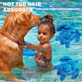Hot Tub Scum Absorber, Reusable Spa & Pool Cleaner, Scum Absorber for Spa Hot Tub, Hot Tub Oil Absorbing Keeps Water Clean, Scum Bug for Spa Hot Tub (2, Blue)