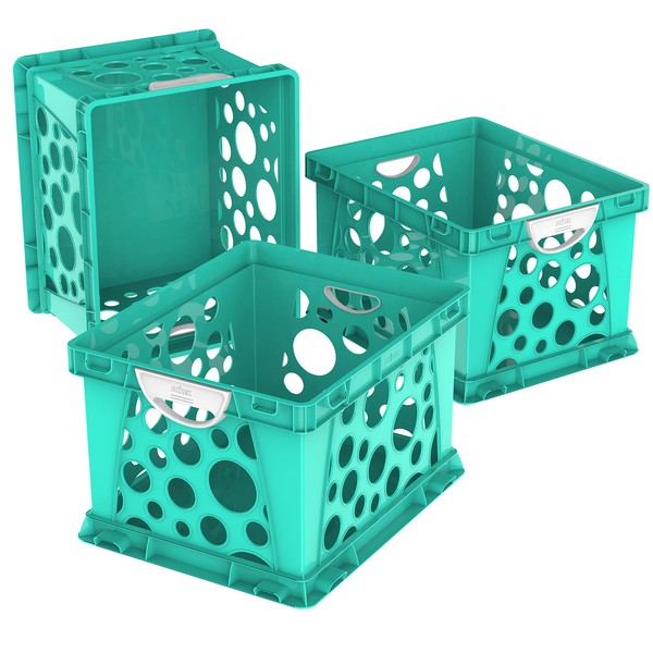Storex Premium File Crate with Molded Handles – Letter and