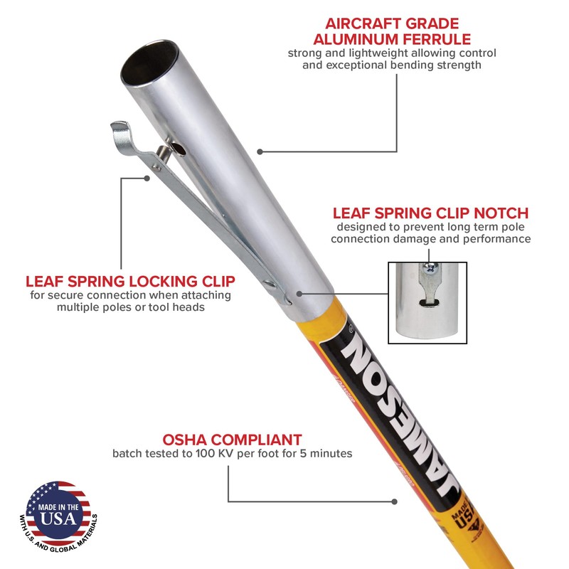 Jameson FG-6-2PK FG-Series 6-Foot Fiberglass Extension Pole for Pole Saw