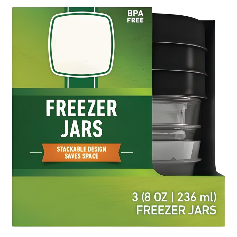 Bexter Pack of 3 Freezer Jars 8 oz (Half Pint