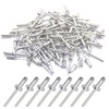 BESTYCHAO 100pcs Aluminium Blind Rivet 4.8mm x 12mm, Open End