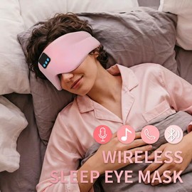 Bluetooth Sleeping Headphones Eye Mask for Music – Blackout Sleep Mask with Wireless Audio for Bedtime & Travel