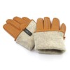 Harssidanzar Leather Gloves For Mens Comfort Cashmere Lined Gloves GMUK006,Tan,