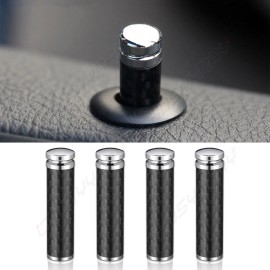 CHUSYYRAY 4X Carbon Fiber Interior Dash Door Lock Knob Pins For Ford F150 F250 F350