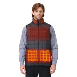 ORORO Men's Lightweight Quilted Heated Vest with Battery, Heated Quilted Vest (Charger Not Included) (Grey, XL)